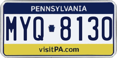PA license plate MYQ8130