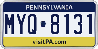 PA license plate MYQ8131