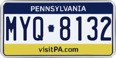 PA license plate MYQ8132