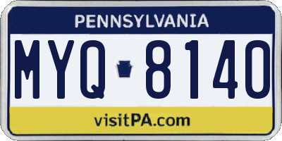 PA license plate MYQ8140