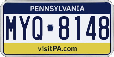 PA license plate MYQ8148