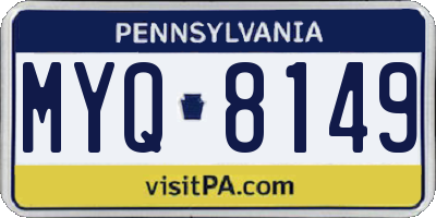 PA license plate MYQ8149