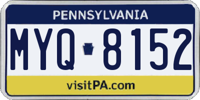 PA license plate MYQ8152