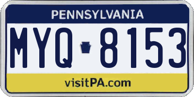 PA license plate MYQ8153