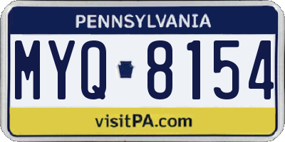 PA license plate MYQ8154