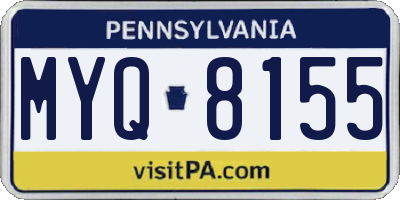 PA license plate MYQ8155