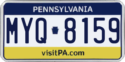 PA license plate MYQ8159