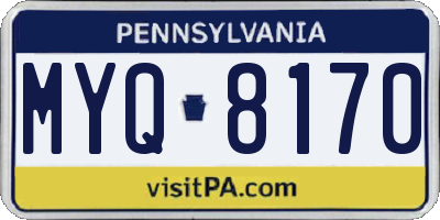 PA license plate MYQ8170