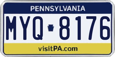 PA license plate MYQ8176