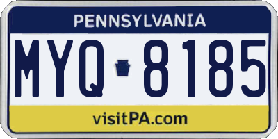PA license plate MYQ8185