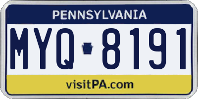 PA license plate MYQ8191
