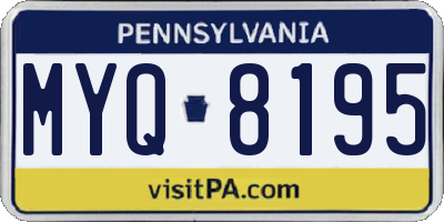 PA license plate MYQ8195