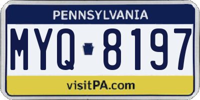 PA license plate MYQ8197