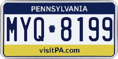 PA license plate MYQ8199