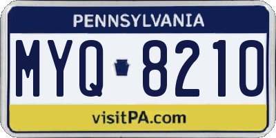 PA license plate MYQ8210