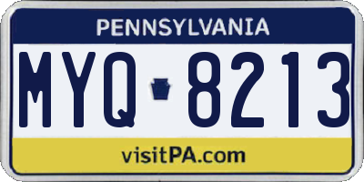 PA license plate MYQ8213