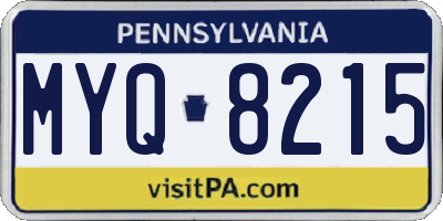 PA license plate MYQ8215