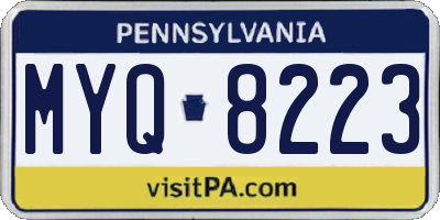 PA license plate MYQ8223