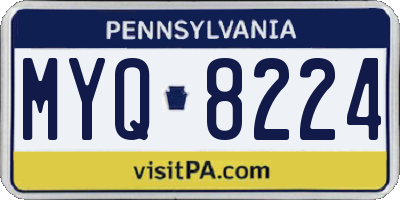 PA license plate MYQ8224
