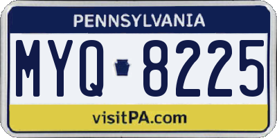 PA license plate MYQ8225