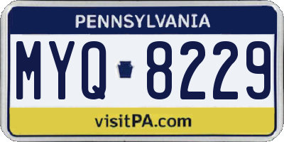 PA license plate MYQ8229