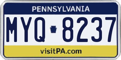 PA license plate MYQ8237