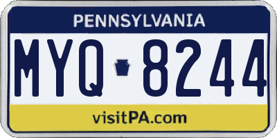 PA license plate MYQ8244