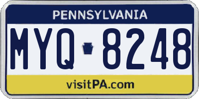 PA license plate MYQ8248