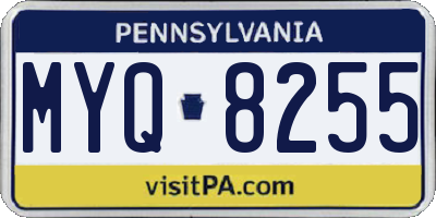 PA license plate MYQ8255