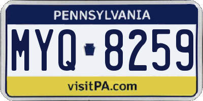 PA license plate MYQ8259