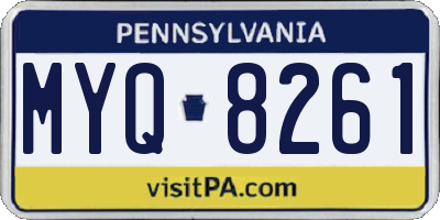PA license plate MYQ8261