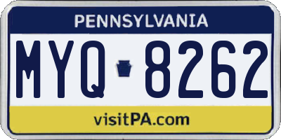 PA license plate MYQ8262
