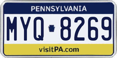 PA license plate MYQ8269