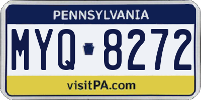 PA license plate MYQ8272
