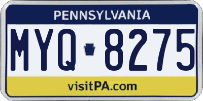 PA license plate MYQ8275