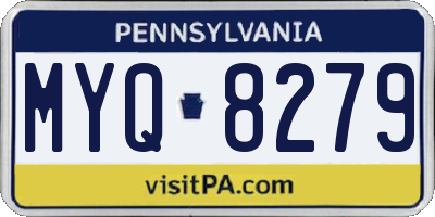 PA license plate MYQ8279