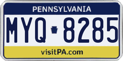 PA license plate MYQ8285