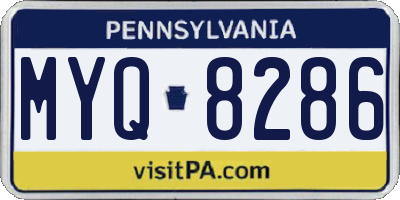 PA license plate MYQ8286
