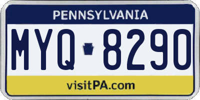 PA license plate MYQ8290