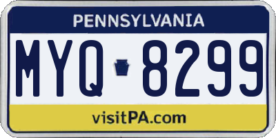 PA license plate MYQ8299