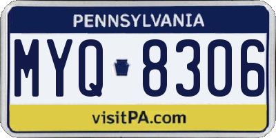 PA license plate MYQ8306