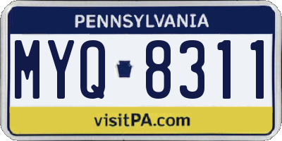 PA license plate MYQ8311