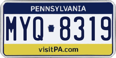 PA license plate MYQ8319