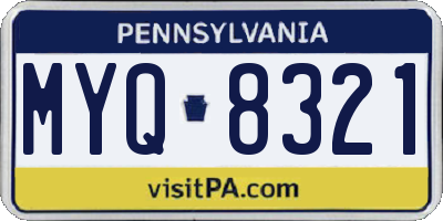 PA license plate MYQ8321
