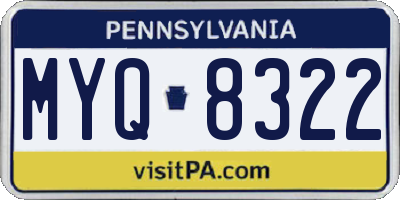 PA license plate MYQ8322