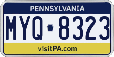 PA license plate MYQ8323