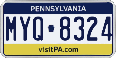 PA license plate MYQ8324