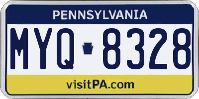 PA license plate MYQ8328