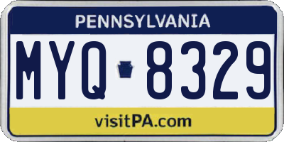 PA license plate MYQ8329
