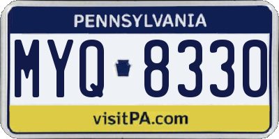 PA license plate MYQ8330